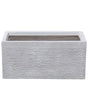 Plant Pot White Fibre Clay 50 x 23 x 24 cm Indoor Outdoor Rectangular Planter Beliani