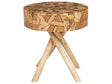 Side Table Dark Wood Teak 50 x 50 x 50 cm Rustic Beliani