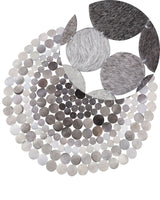 Round Rug Grey Leather  140 cm Handcrafted Contemporary Beliani