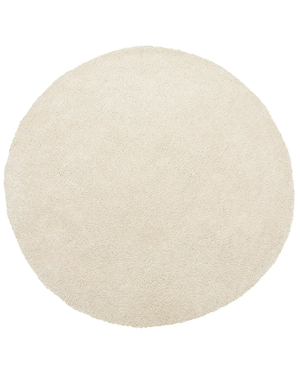 Shaggy Area Rug Beige 140 cm Modern High-Pile Machine-Tufted Round Carpet Beliani