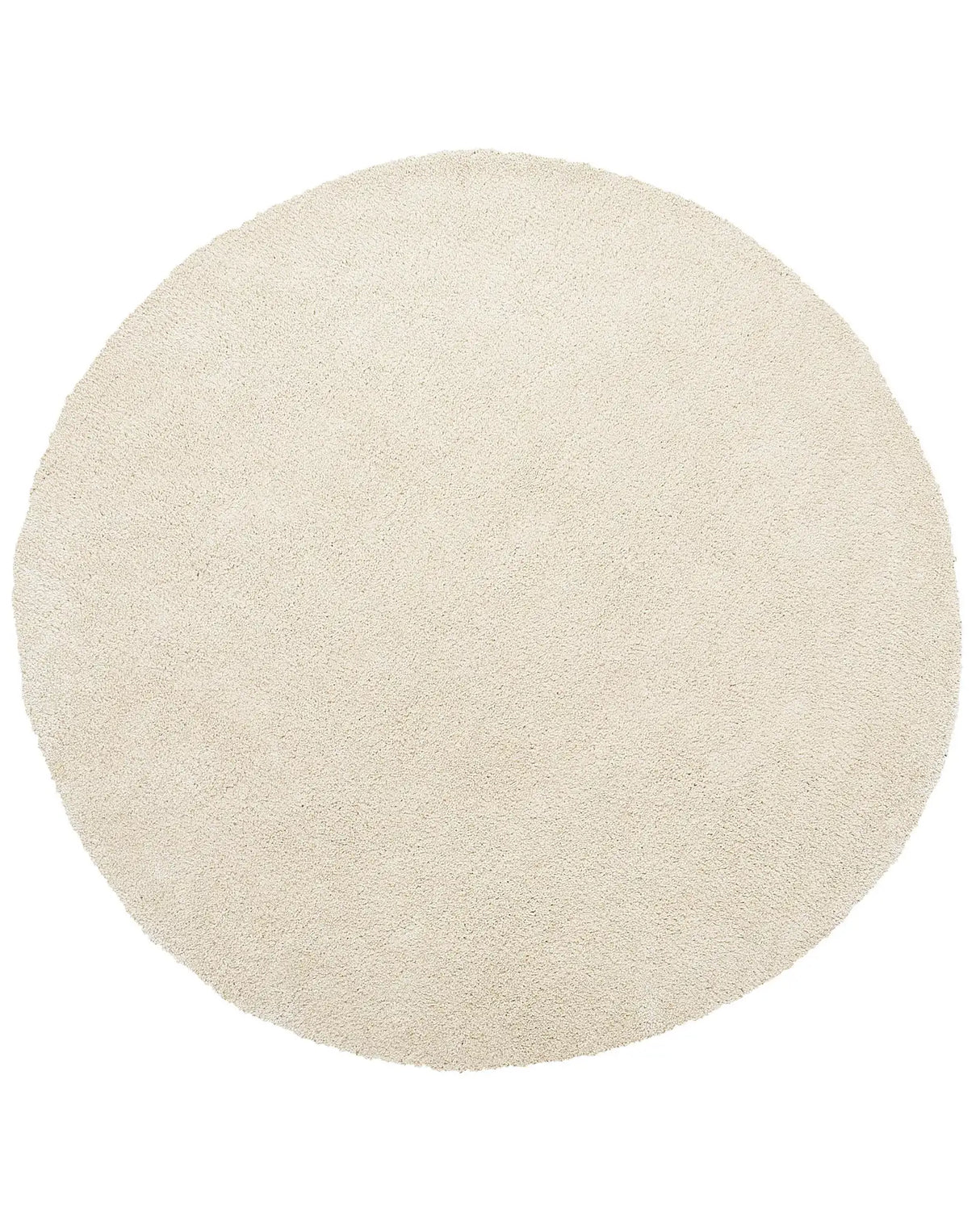 Shaggy Area Rug Beige 140 cm Modern High-Pile Machine-Tufted Round Carpet Beliani