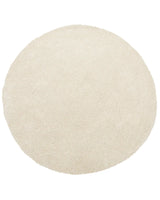Shaggy Area Rug Beige 140 cm Modern High-Pile Machine-Tufted Round Carpet Beliani