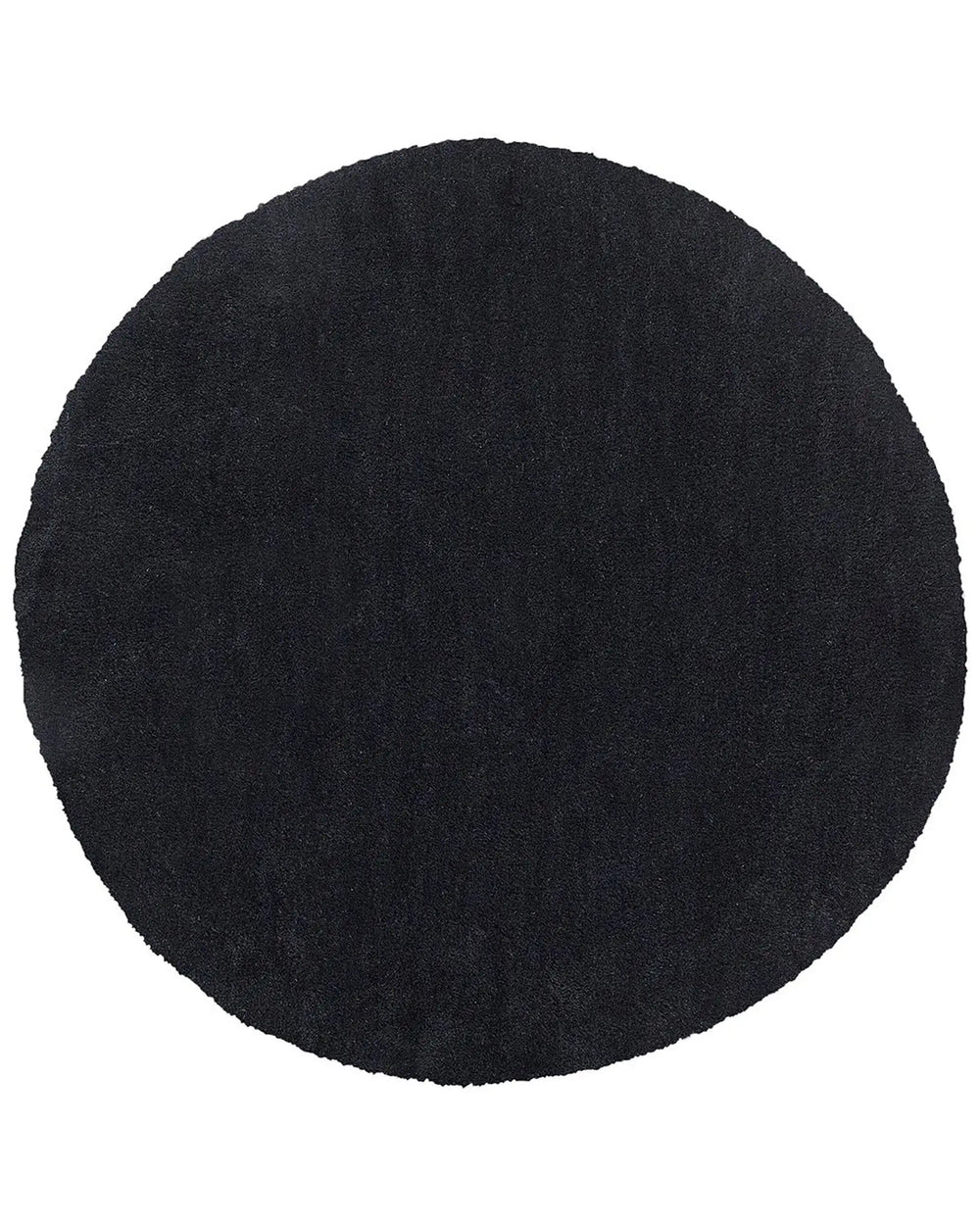 Shaggy Area Rug Black 140 cm Modern High-Pile Machine-Tufted Round Carpet Beliani
