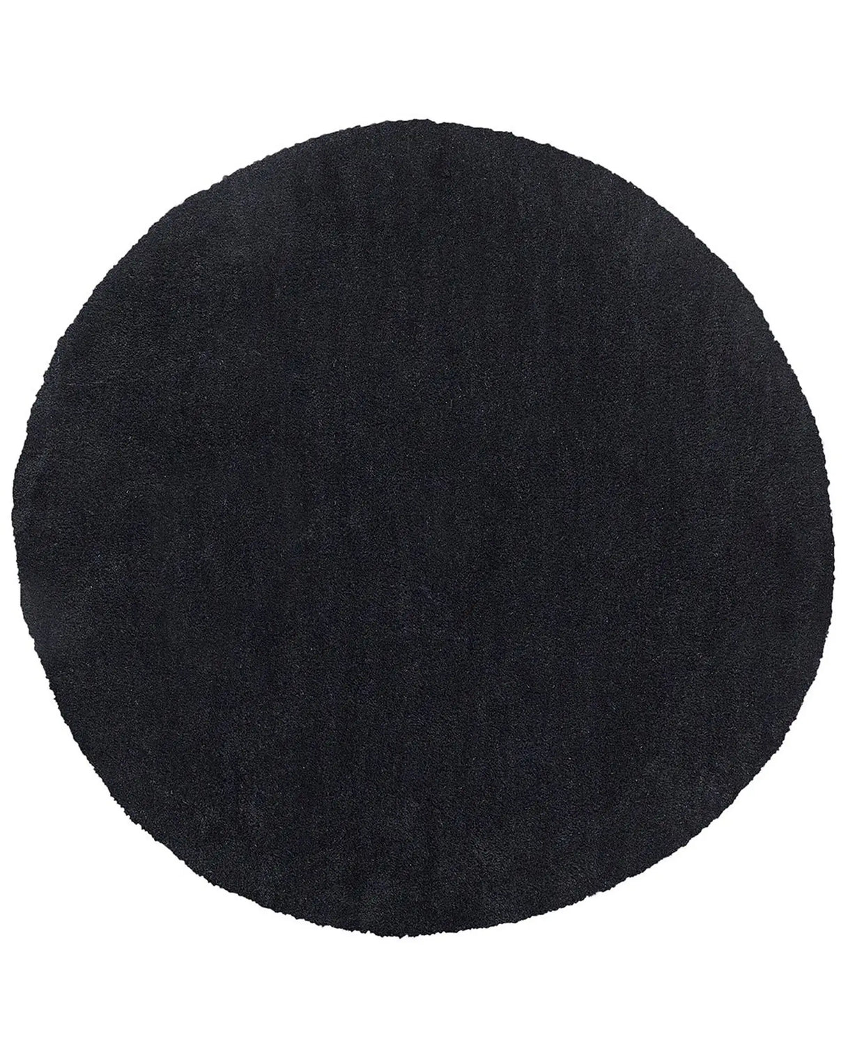 Shaggy Area Rug Black 140 cm Modern High-Pile Machine-Tufted Round Carpet Beliani