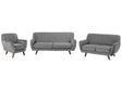 Living Room Set Grey Velvet 3 Seater 2 Seater Armchair Button Tufted Back Beliani