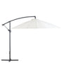 Cantilever Garden Parasol White Aluminium Frame Polyester Canopy 235 x 268 x 268 cm Modern Design Outdoor Furniture Beliani