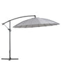 Garden Sun Parasol Grey Fabric Steel 235 cm Crank Weather Resistant Beliani