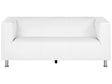 3 Seater Sofa White Faux Leather Silver Metal Legs Contemporary Beliani