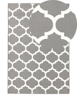 Area Rug Grey Fabric 140 x 200 cm Reversible Outdoor Indoor Moroccan Beliani