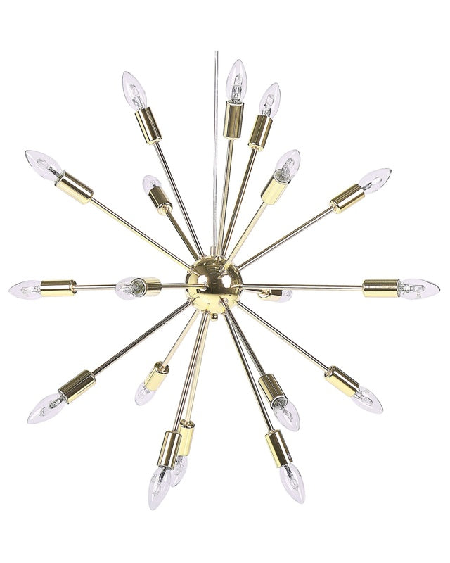 Pendant Lamp 18 Light Gold Metal Sputnik Glam Beliani