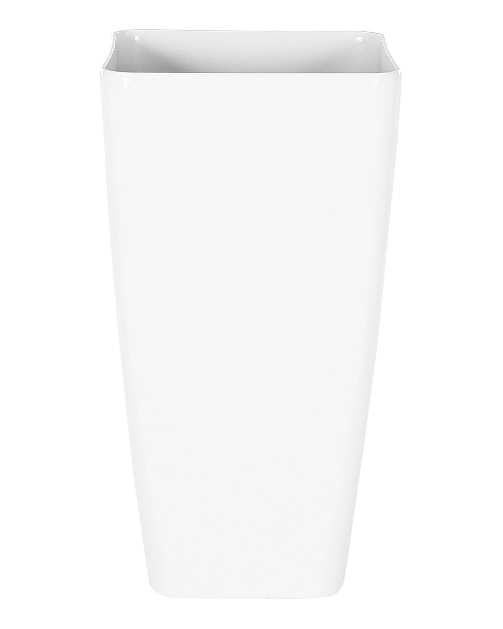 Tall Plant Pot Planter White Stone Mixture Outdoor Resistances Square 40 x 76 cm All-Weather Beliani