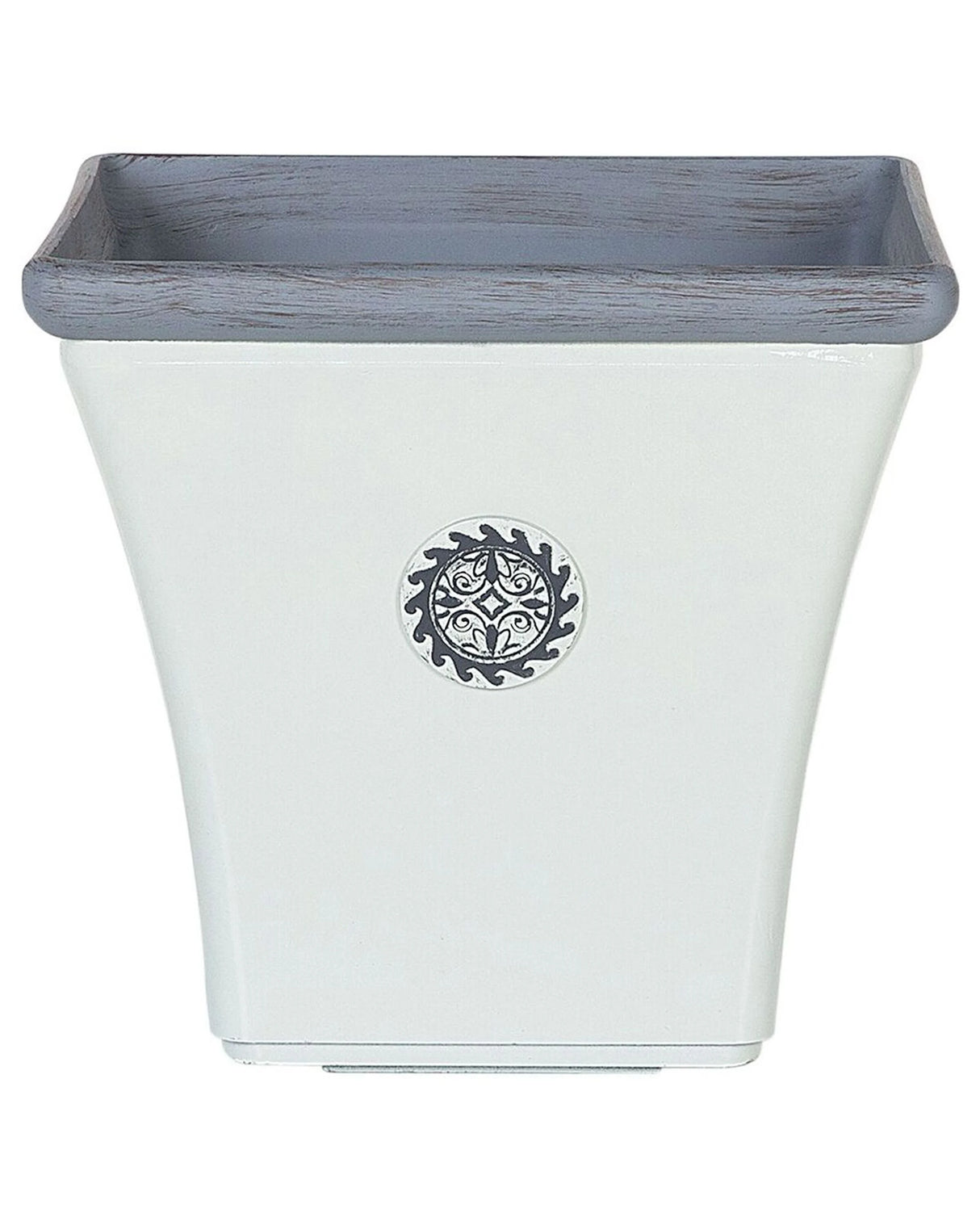 Plant Pot Planter White Stone Mixture Outdoor Resistances Square 32 x 31 cm All-Weather Beliani