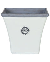 Plant Pot Planter White Stone Mixture Outdoor Resistances Square 32 x 31 cm All-Weather Beliani