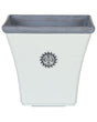Plant Pot Planter White Stone Mixture Outdoor Resistances Square 37 x 35 cm All-Weather Beliani