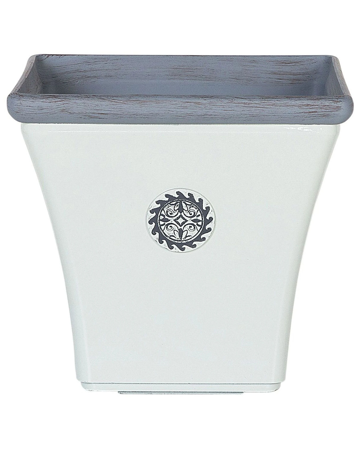 Plant Pot Planter White Stone Mixture Outdoor Resistances Square 37 x 35 cm All-Weather Beliani