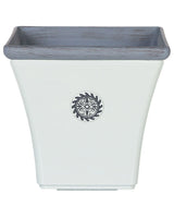 Plant Pot Planter White Stone Mixture Outdoor Resistances Square 37 x 35 cm All-Weather Beliani
