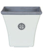 Plant Pot Planter White Stone Mixture Outdoor Resistances Square 37 x 35 cm All-Weather Beliani