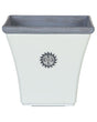 Plant Pot Planter White Stone Mixture Outdoor Resistances Square 43 x 39 cm All-Weather Beliani