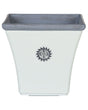 Plant Pot Planter White Stone Mixture Outdoor Resistances Square 43 x 39 cm All-Weather Beliani