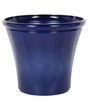 Plant Pot Planter Solid Navy Blue Fibre Clay High Gloss Outdoor Resistances 55 x 49 cm All-Weather Beliani