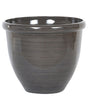 Plant Pot Planter Solid Brown Stone Mixture Polyresin High Gloss Outdoor Resistances Round ⌀ 44 cm All-Weather Beliani