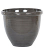 Plant Pot Planter Solid Brown Stone Mixture Polyresin High Gloss Outdoor Resistances Round  44 cm All-Weather Beliani