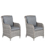 Set of 2 Garden Chairs Grey Faux Rattan 73L x 60W x 96H cm Outdoor Cushions Modern Beliani