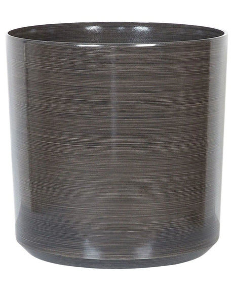 Plant Pot Grey Fibre Clay 35 x  35 cm Outdoor Indoor All Weather Glam  Beliani