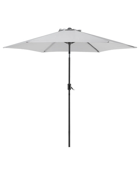 Garden Parasol Light Grey Aluminium Frame 230 x 270 x 270 cm Adjustable Beliani