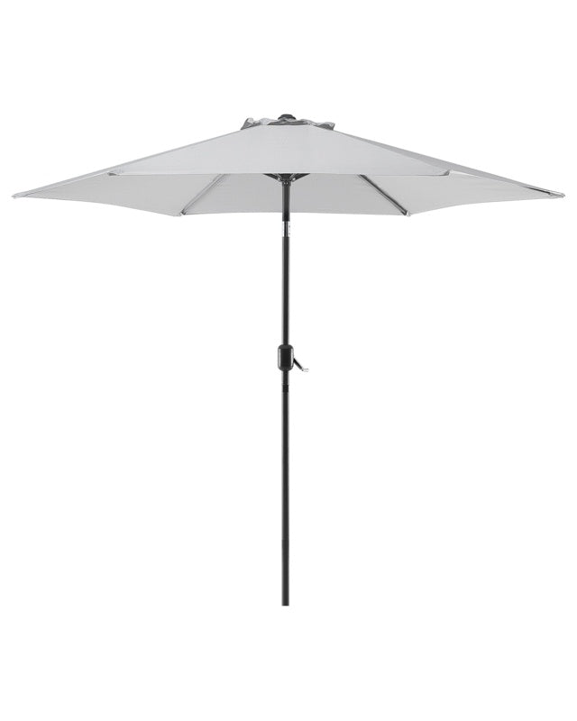 Garden Parasol Light Grey Aluminium Frame 230 x 270 x 270 cm Adjustable Beliani