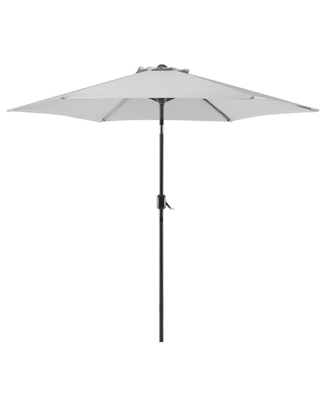 Garden Parasol Light Grey Aluminium Frame 230 x 270 x 270 cm Adjustable Beliani