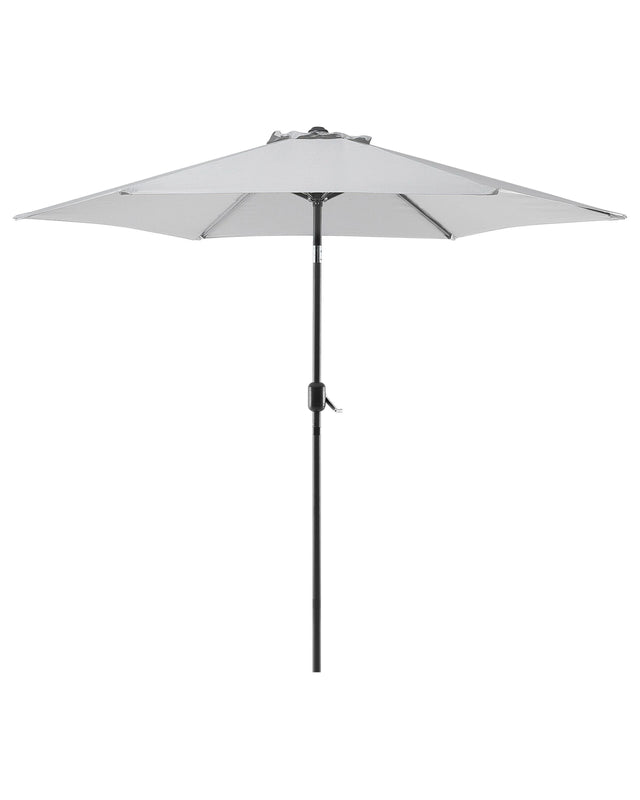 Garden Parasol Light Grey Aluminium Frame 230 x 270 x 270 cm Adjustable Beliani