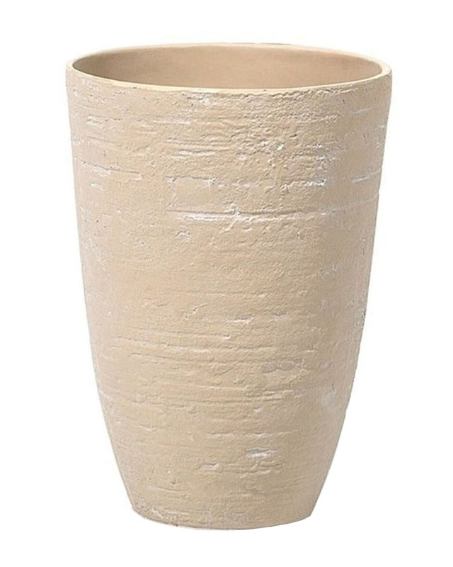 Plant Pot Beige Stone 35 x 35 x 50 cm Indoor Outdoor Beliani