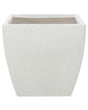 Plant Pot White Fibre Clay Flower Planter Square 53 x 53 x 51 cm Indoor Outdoor Garden Accessories Beliani