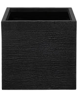 Plant Pot Planter Solid Black Fibre Clay Square 40 x 38 cm UV Resistance Beliani
