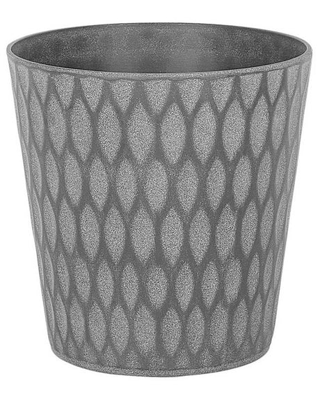 Plant Pot Planter Dark Grey Fibre Clay Outdoor Resistances 36 x 36 cm All-Weather Beliani