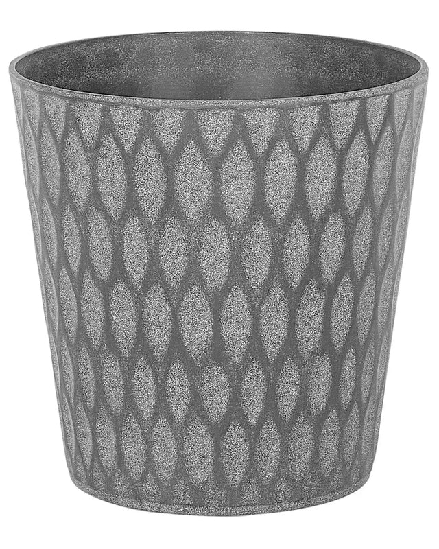 Plant Pot Planter Dark Grey Fibre Clay Outdoor Resistances 36 x 36 cm All-Weather Beliani