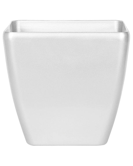 Plant Pot Silver Fibre Clay 41 x 42 x 42 cm Outdoor Indoor All Weather Beliani