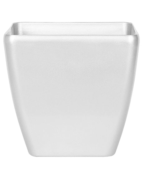 Plant Pot Silver Fibre Clay 34 x 35 x 35 cm Outdoor Indoor All Weather Beliani
