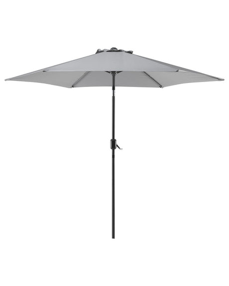 Garden Sun Parasol Grey Fabric 230 cm Weather Resistant Beliani