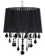 Pendant Lamp Silver Black Shade Glam Crystal Chandelier with 3 Lights Beliani