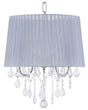 Pendant Lamp Silver Grey Shade Glam Crystal Chandelier with 3 Lights Beliani