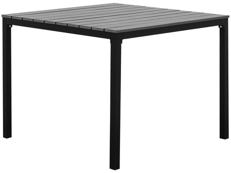 Garden Table Grey and Black Aluminium Weather Resistant Modern Beliani