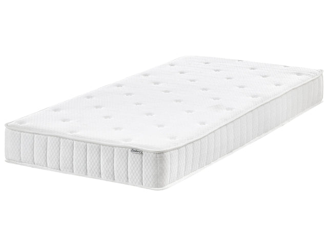 Double Sided Mattress White Fabric EU Single Medium Hard Beliani