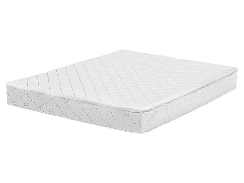 Double Sided Mattress White Fabric EU King Size Medium Hard Beliani