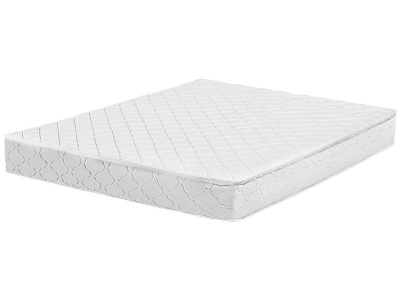 Double Sided Mattress White Fabric EU Super King Size Medium Hard Beliani