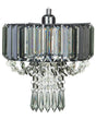 Pendant Lamp Grey Metal Acrylic Glass 83 cm Decorative Chandelier Gloss Finish Glam Beliani