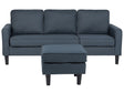 3-Seater Dark Grey with Ottoman Footstool Upholstered Mid Century Beliani