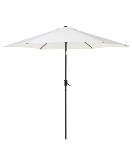 Garden Sun Parasol Light Beige Fabric 230 cm Weather Resistant Beliani