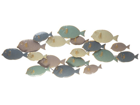 Wall Decor Fish Multicolour Metal Coastal Modern Eclectic Beliani